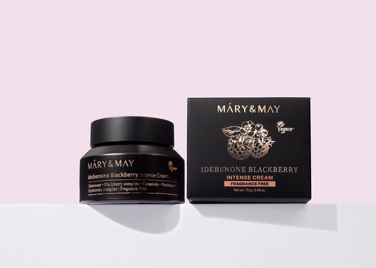 Mary&May Idebenone Blackberry Intense Cream 70g - Idebenone Blackberry Intense Cream je výživný hydratační krém, který posiluje kožní bariéru a zlepšuje pružnost pleti.