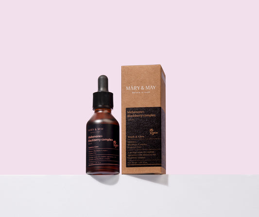 Mary&May Idebenone+Blackberry Complex Serum 30ml - Antioxidační sérum s výtažky z ostružin a idebenone. Pleťové sérum navržené pro ochranu pleti před stárnutím a vnějšími vlivy