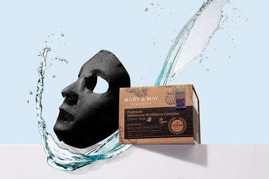 Mary&May Premium Idebenone Blackberry Complex Essence Mask 20ea/250g - Luxusní plátýnková maska s idebenonem a komplexem ostružinového extraktu (20 ks)