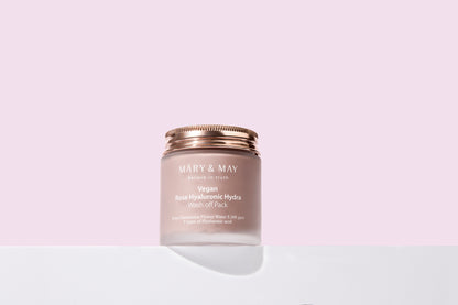 Mary&May Rose Hyaluronic Hydra Wash Off Pack 125g - Hydratující a zklidňující jílová pleťová maska s růží
