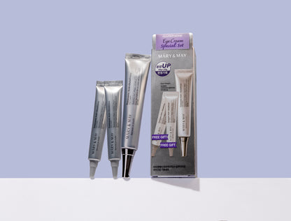Mary&May Glutathione Eye Cream Special Set 30g + 12g × 2 - Set očních krémů zaměřený na redukci tmavých kruhů pod očima.