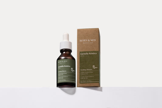 Mary&May Centella Asiatica Serum 30ml - Zklidňující sérum s vysokým obsahem Centella Asiatica je ideální volbou pro citlivou, podrážděnou, aknózní nebo zarudlou pleť.