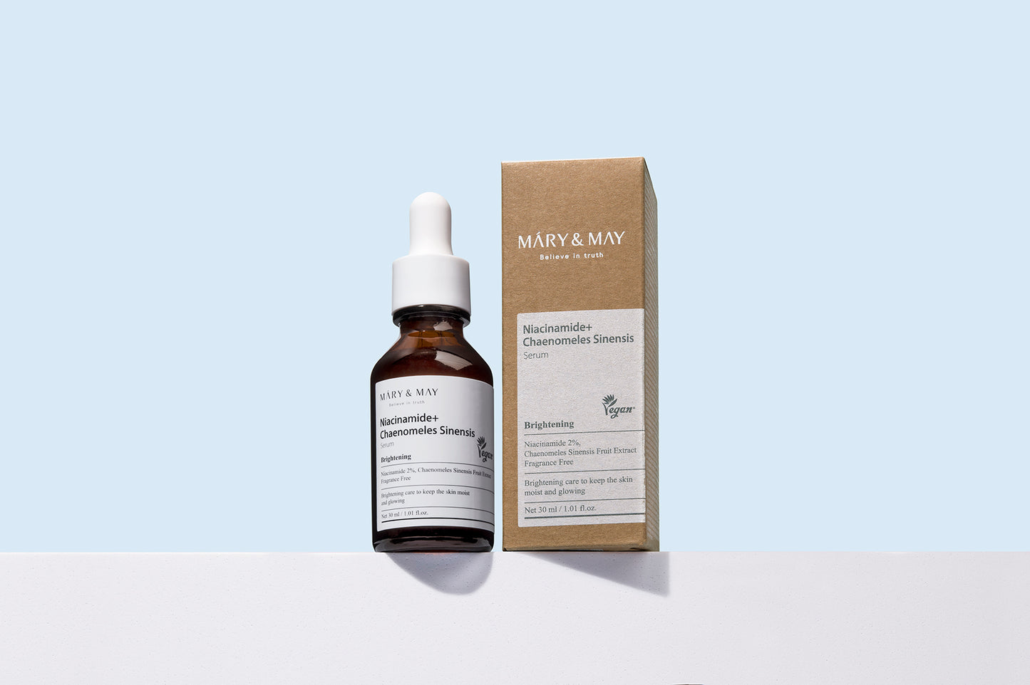 Mary&May Niacinamide+Chaenomeles Sinensis Serum 30ml - Rozjasňující sérum s niacinamidem a kdoulovcem čínským.