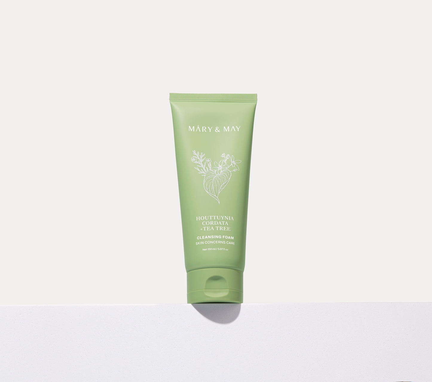 Mary&May Houttuynia Cordata+Tea Tree Cleansing Foam 150ml - Jemná čisticí pěna určená pro každodenní péči o pleť se sklonem k citlivosti, podráždění, nadměrné tvorbě kožního mazu a akné.