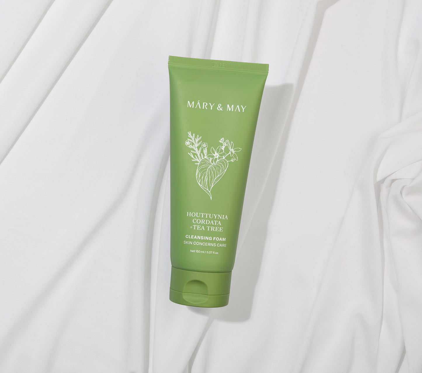 Mary&May Houttuynia Cordata+Tea Tree Cleansing Foam 150ml - Jemná čisticí pěna určená pro každodenní péči o pleť se sklonem k citlivosti, podráždění, nadměrné tvorbě kožního mazu a akné.