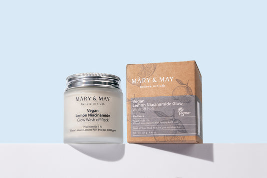 Mary&May Lemon Niacinamide Glow Wash Off Pack 125g - Rozjasňující smývatelná pleťová maska určená pro péči o mdlou, unavenou a nevyrovnanou pleť bez jasu.