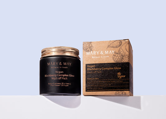 Mary&May Blackberry Complex Glow Wash Off Pack 125g - Rozjasňující smývatelná pleťová maska s komplexem ostružinových extraktů