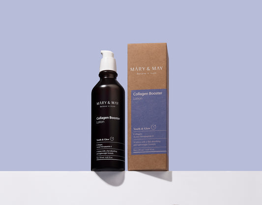 Mary&May Collagen Booster Lotion 120ml - Zpevňující a regenerační pleťové mléko určené pro každodenní péči o pleť se ztrátou elasticity a pevnosti.