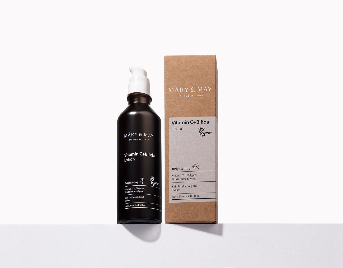 Mary&May Vitamin C+Bifida Lotion 120ml - Rozjasňující a regenerační pleťové mléko určené pro každodenní péči o mdlou, unavenou a oslabenou pleť.