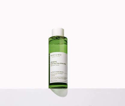 Mary&May Vegan CICA Tea AHA PHA Blemish Toner 200ml - Zklidňující a jemně exfoliační pleťový toner určený pro každodenní péči o problematickou, citlivou a aknózní pleť.
