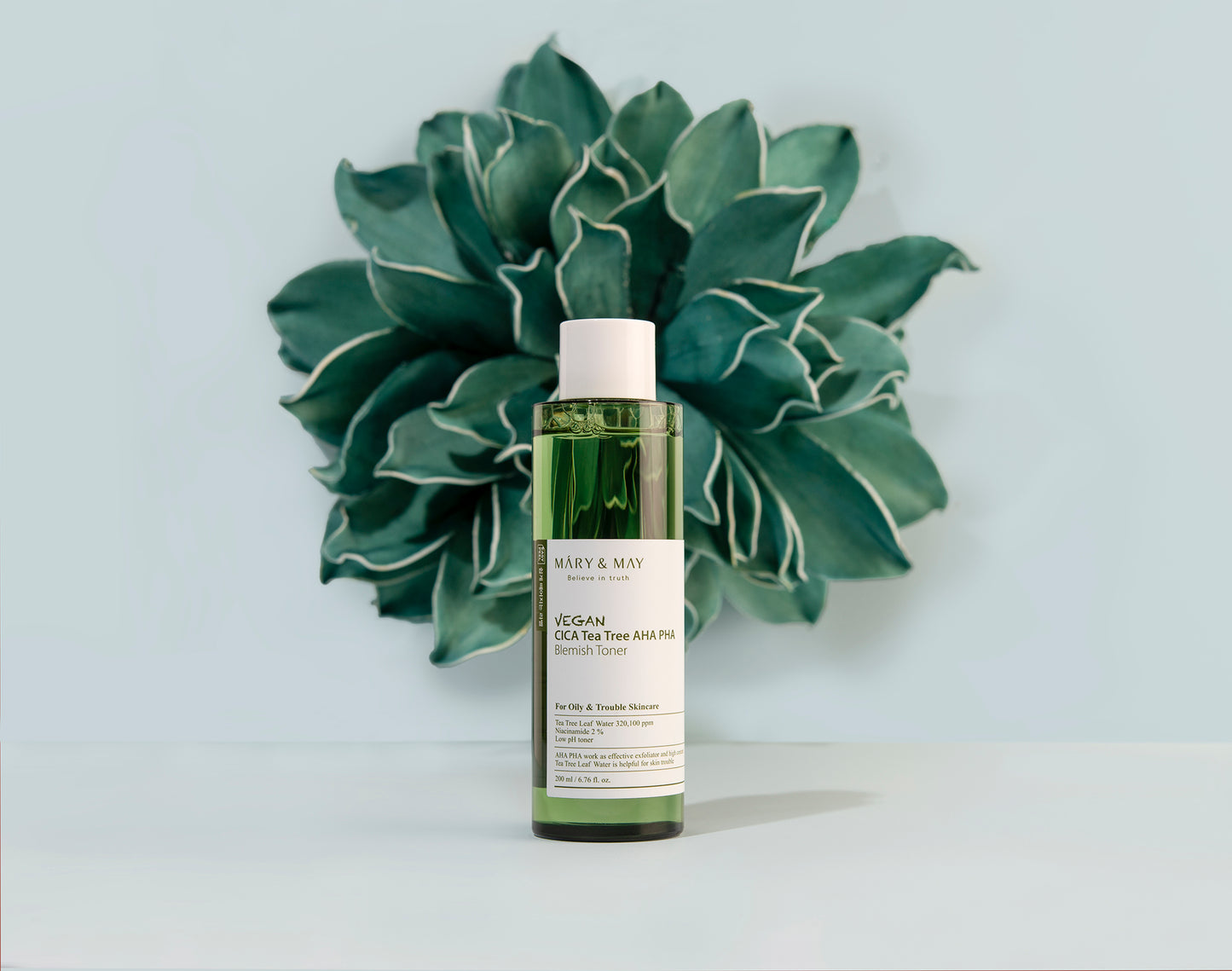Mary&May Vegan CICA Tea AHA PHA Blemish Toner 200ml - Zklidňující a jemně exfoliační pleťový toner určený pro každodenní péči o problematickou, citlivou a aknózní pleť.