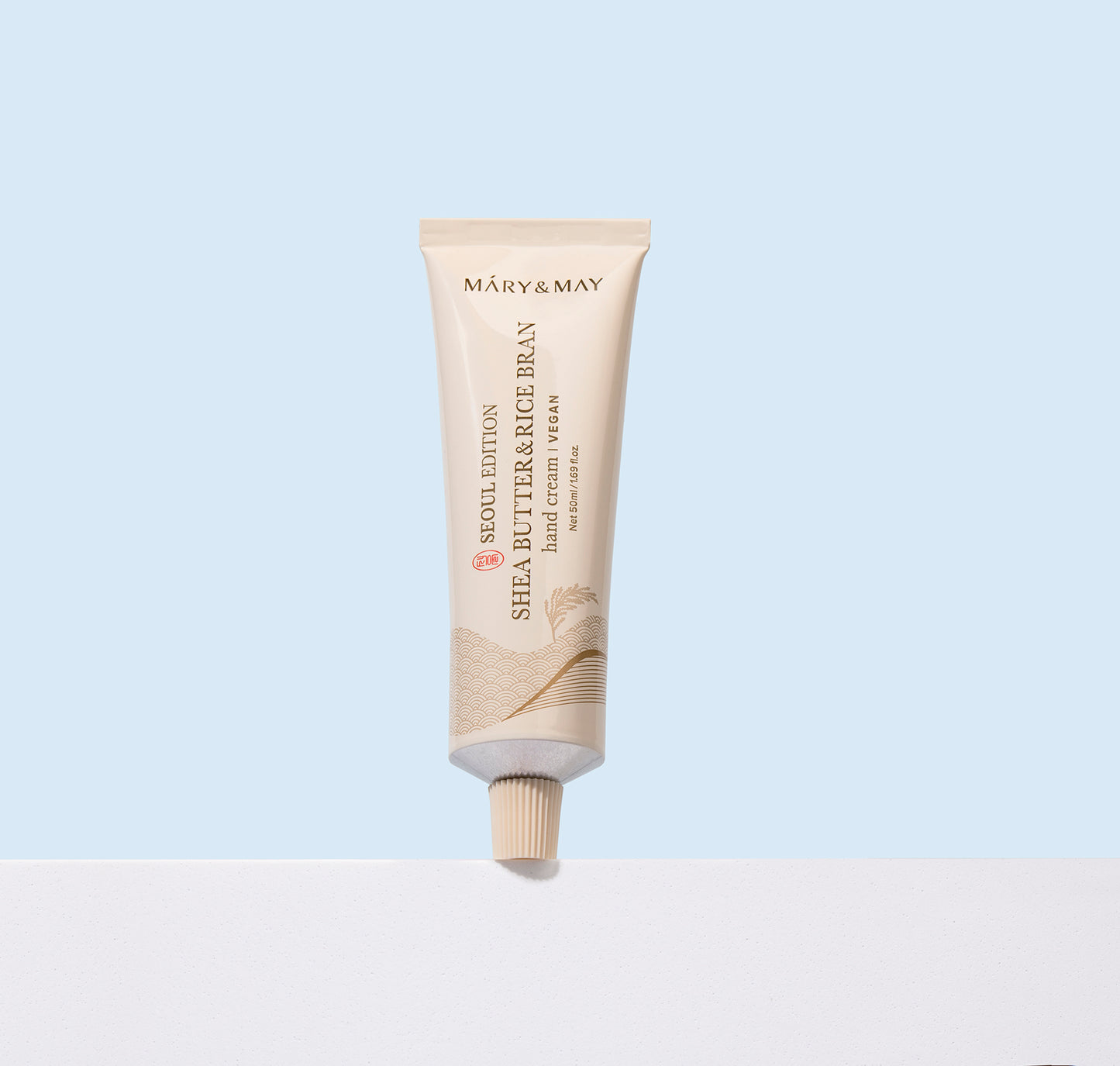 Mary&May Shea Butter & Rice Bran Hand Cream 50ml - Vyživující krém na ruce určený pro každodenní péči o suchou, namáhanou a dehydratovanou pokožku rukou.