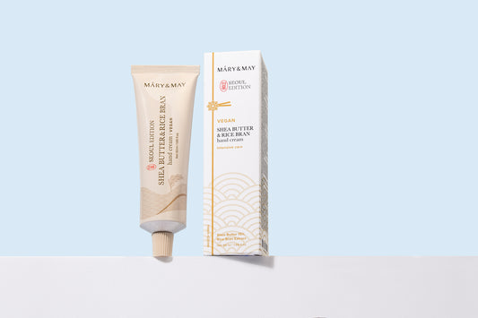 Mary&May Shea Butter & Rice Bran Hand Cream 50ml - Vyživující krém na ruce určený pro každodenní péči o suchou, namáhanou a dehydratovanou pokožku rukou.