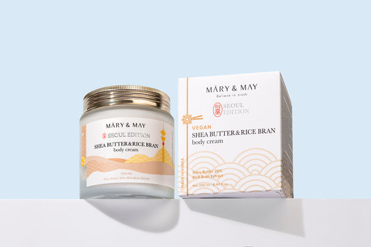 Mary&May Shea Butter & Rice Bran Body Cream 250ml - Vyživující tělový krém určený pro každodenní péči o suchou, dehydratovanou a namáhanou pokožku těla.