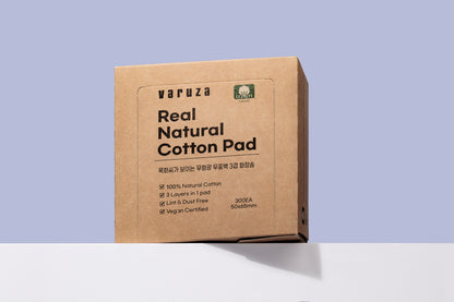 Real Natural 3 Layers Cotton Pad - Hypoalergenní kosmetické vatové tampóny ze 100% přírodní bavlny - V ČR koupíte jen zde!