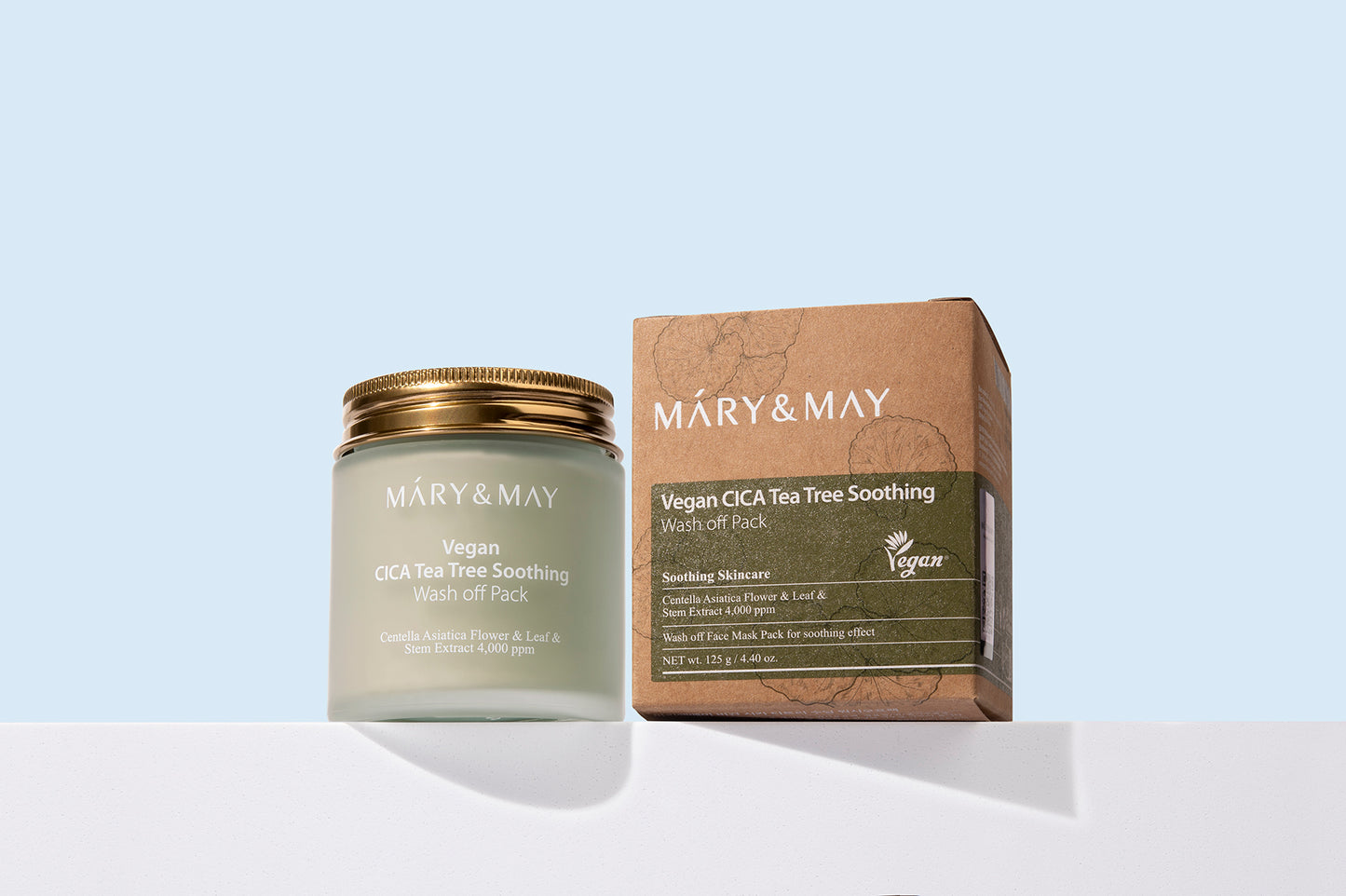 Mary&May CICA TeaTree Soothing Wash Off Pack 125g - Zklidňující smývatelná pleťová maska určená pro péči o citlivou, podrážděnou a problematickou pleť.