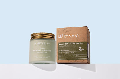 Mary&May CICA TeaTree Soothing Wash Off Pack 125g - Zklidňující smývatelná pleťová maska určená pro péči o citlivou, podrážděnou a problematickou pleť.